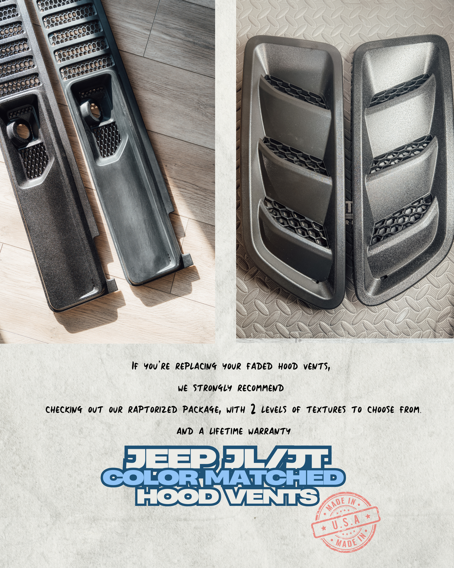 Hood Vents Color Matched for Jeep JL JT Rubicon