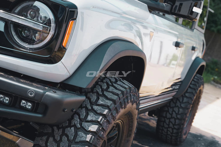 Slim Square-Top Fender Flares *OEM Grainy Textured | Bronco Heritage/Everglades 2021–2026