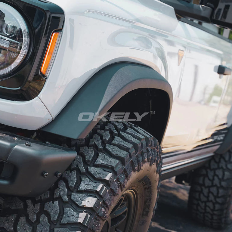 Slim Square-Top Fender Flares *OEM Grainy Textured | Bronco Heritage/Everglades 2021–2026