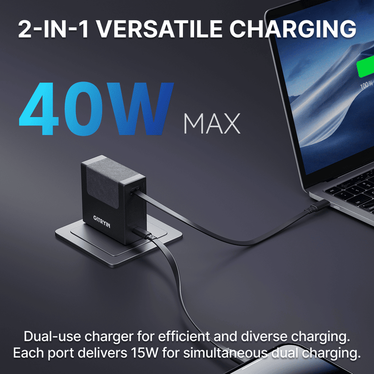 Gitryin Retractable 40W Charger for 3C Devices