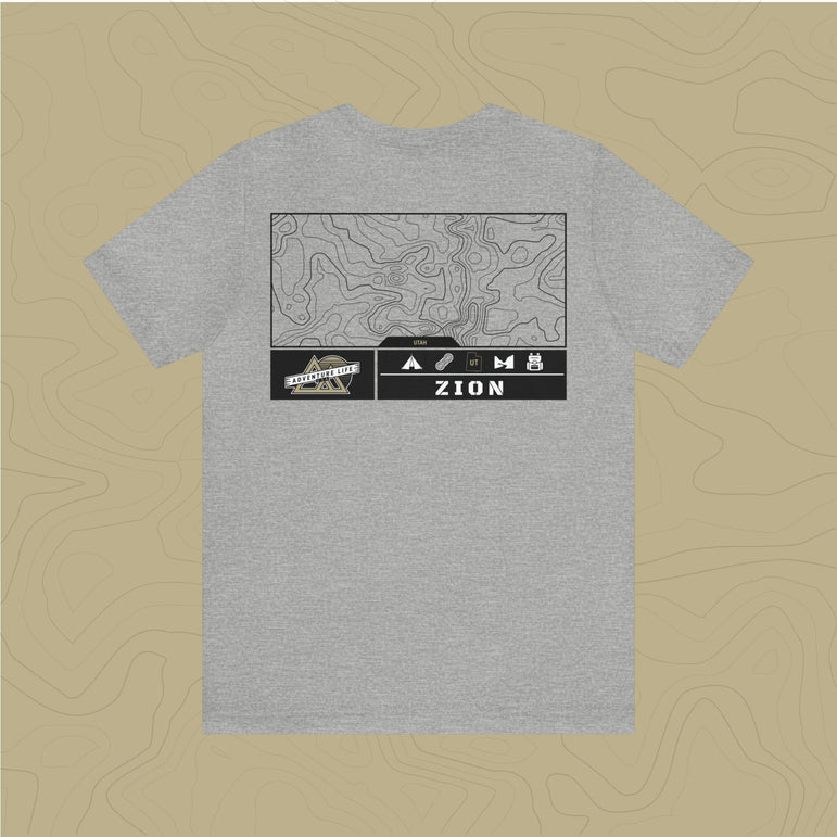 Zion National Park - Adventure Life Trail Topographic Garment Dyed Tee