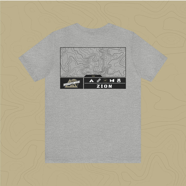 Zion National Park - Adventure Life Trail Topographic Garment Dyed Tee