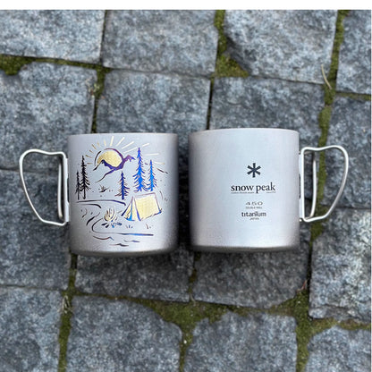 Snow Peak Ti Cup Engraved & Anodized Art Handcrafted