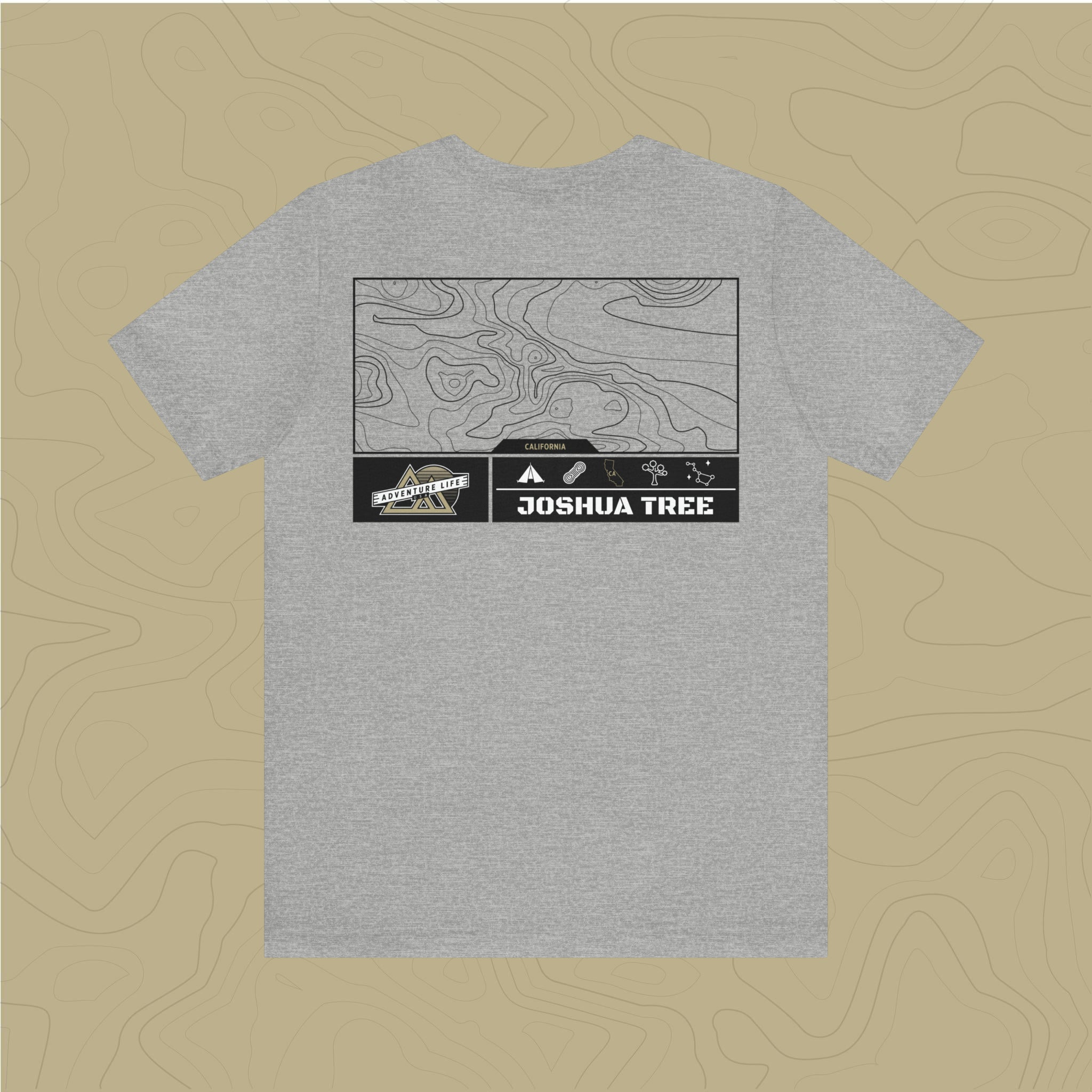 Joshua Tree National Park - Adventure Life Trail Topographic Garment Dyed Tee