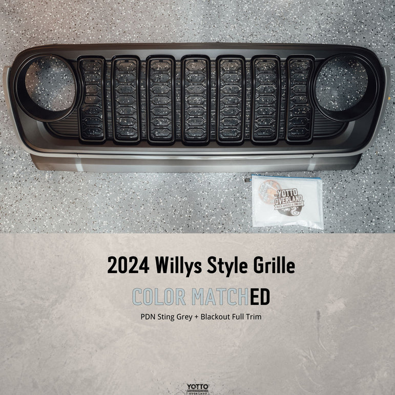 Willys-Style Two Tone Grille Color-Matched for 2024 Jeep JL/JT
