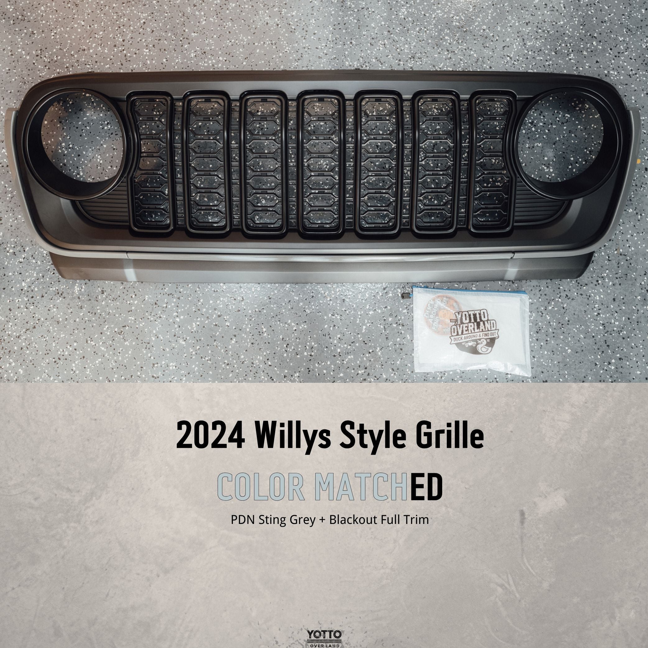 Willys-Style Two Tone Grille Color-Matched for 2024 Jeep JL/JT