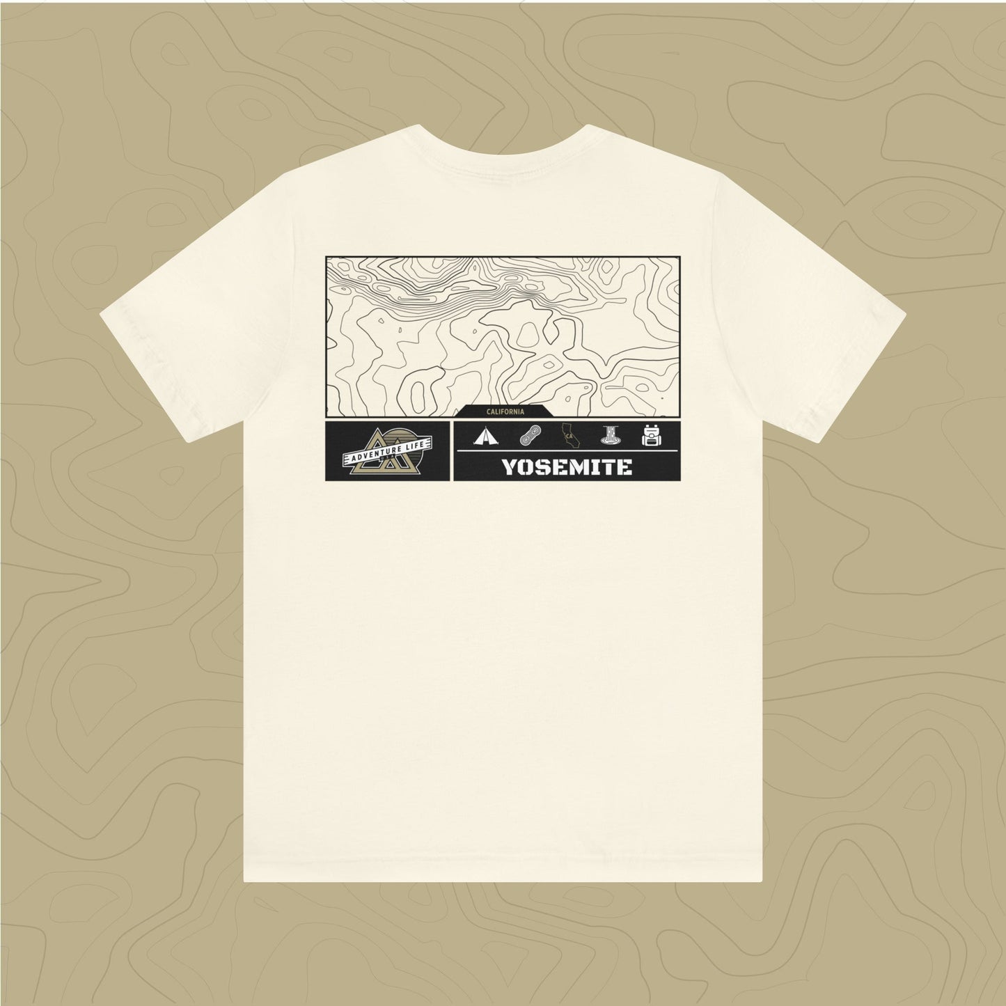 Yosemite National Park - Adventure Life Trail Topographic Garment Dyed Tee