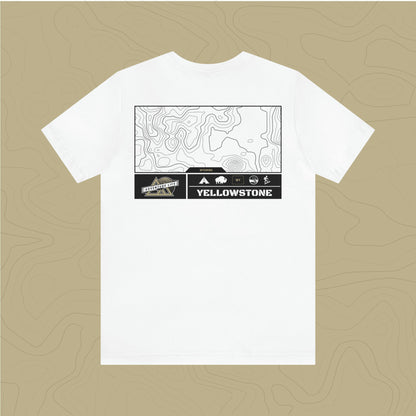 Yellowstone National Park - Adventure Life Trail Topographic Garment Dyed Tee
