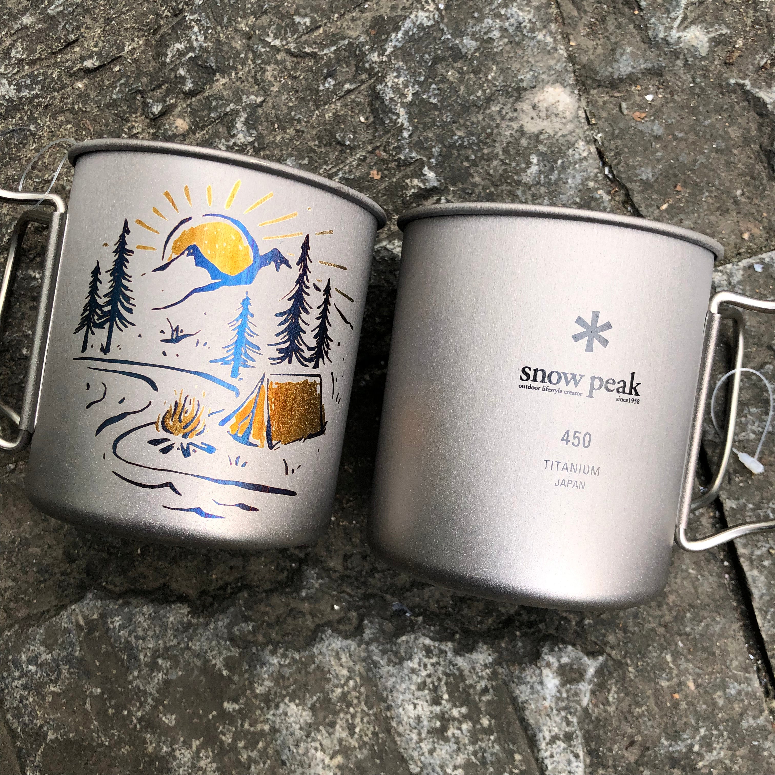 Snow Peak Ti Cup Engraved & Anodized Art Handcrafted