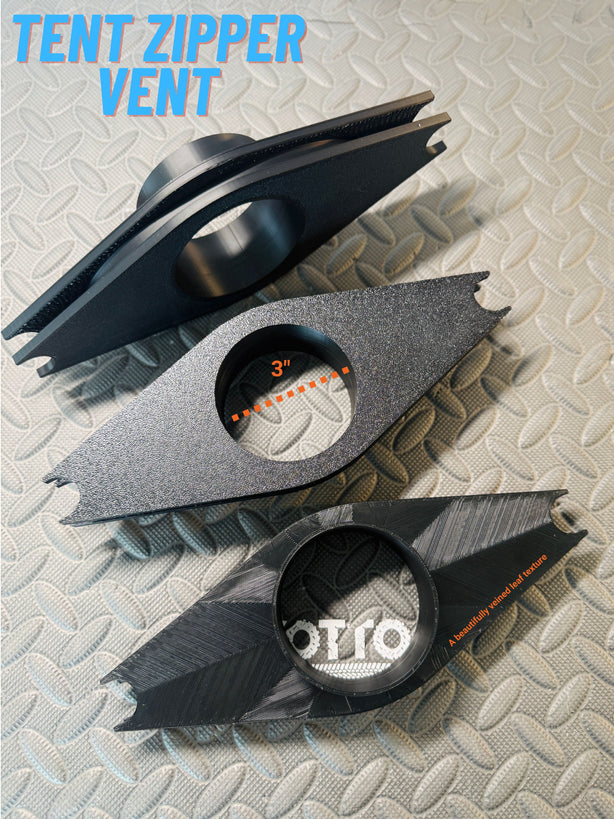 Tent Zipper Vent Adapter for Diesel Heater/AC (2” & 3”) – ABS Printed *Free Shipping