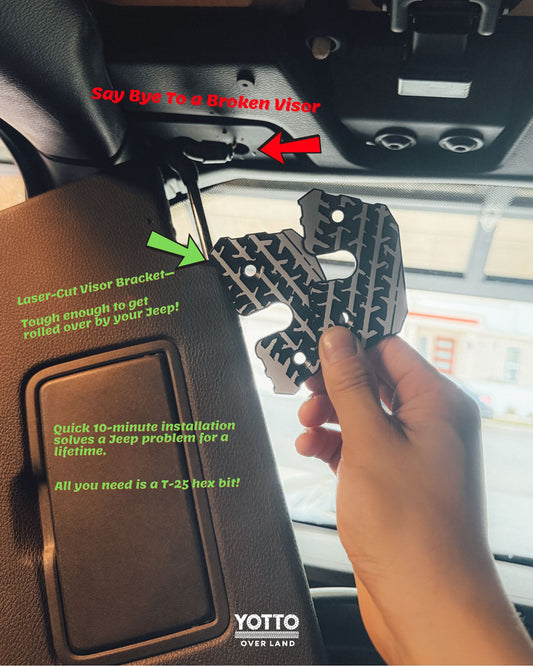 Sun Visor Fixer Bracket for Jeep Owners - Baja Mode Ready