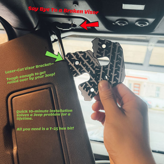 Sun Visor Fixer Bracket for Jeep Owners - Baja Mode Ready