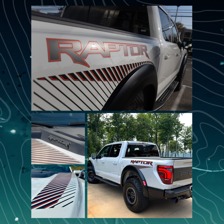 2024 F-150 Raptor Bedside Decal Full Set Fits 21-24 - Gradient Fade Strips