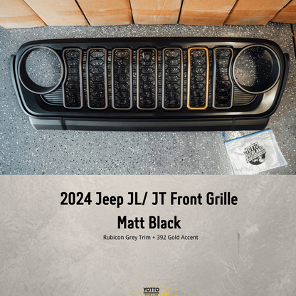 Matt Black - 2024 Jeep JL JT Upgraded Grille Paintable*