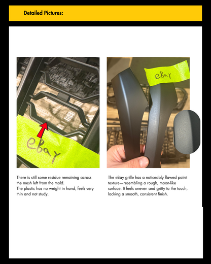 Matt Black - 2024 Jeep JL JT Upgraded Grille Paintable*