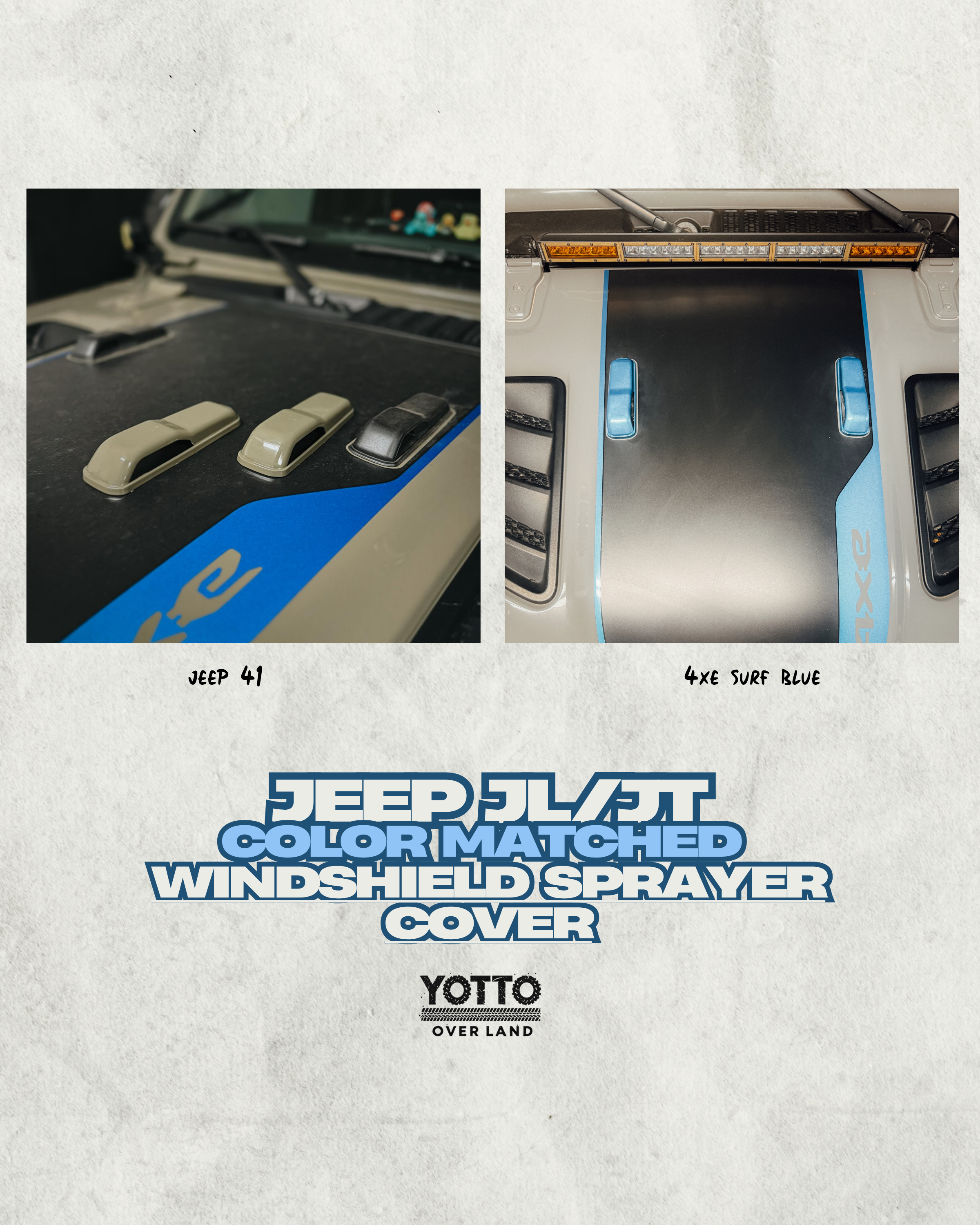 Hood Bumper Cover Color Matched Set of 2 Fits Jeep Wrangler JL Gladiator JT