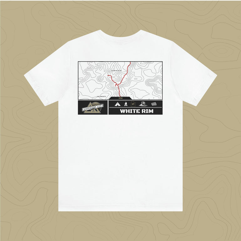 White Rim Trail - Adventure Life Trail Topographic Garment Dyed Tee