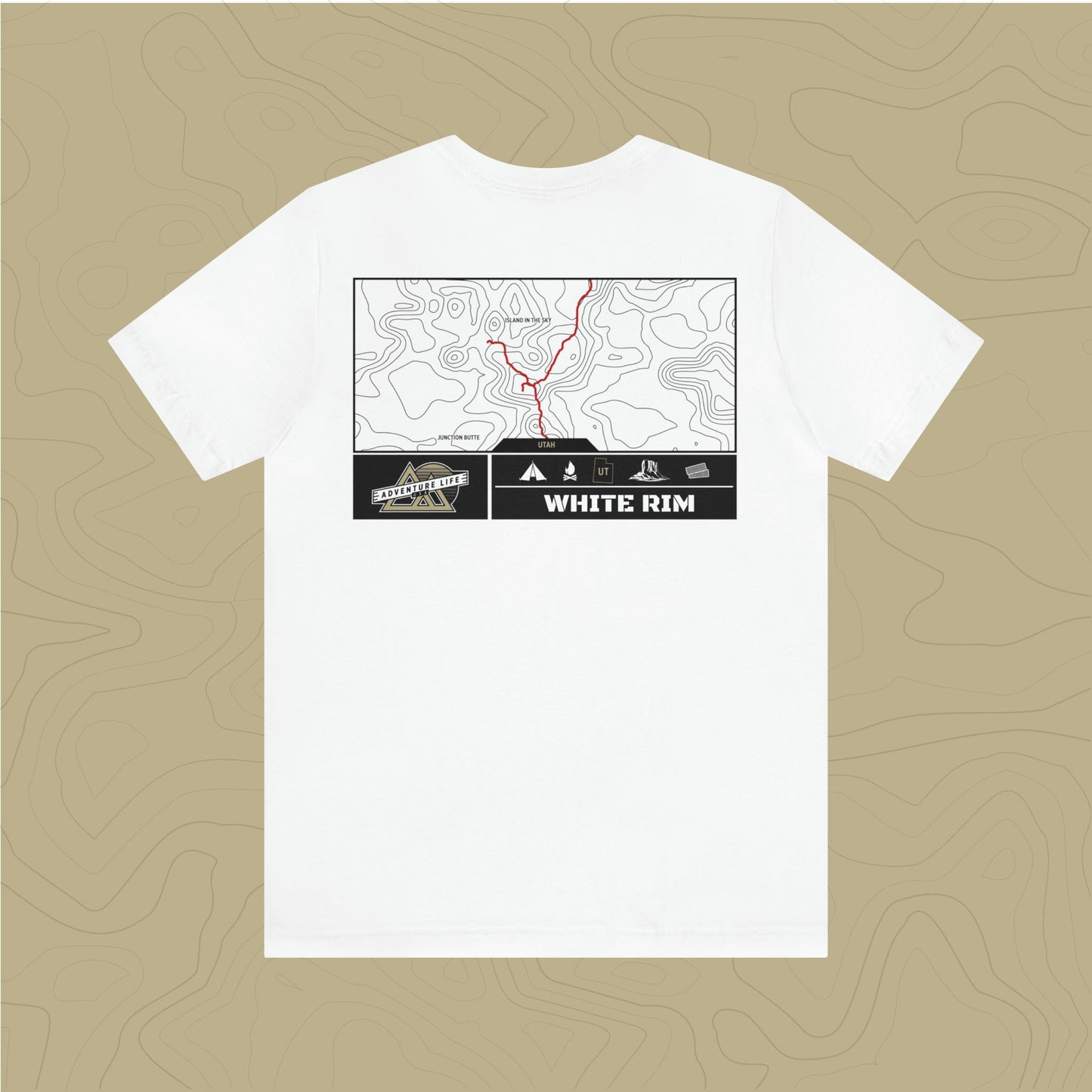 White Rim Trail - Adventure Life Trail Topographic Garment Dyed Tee