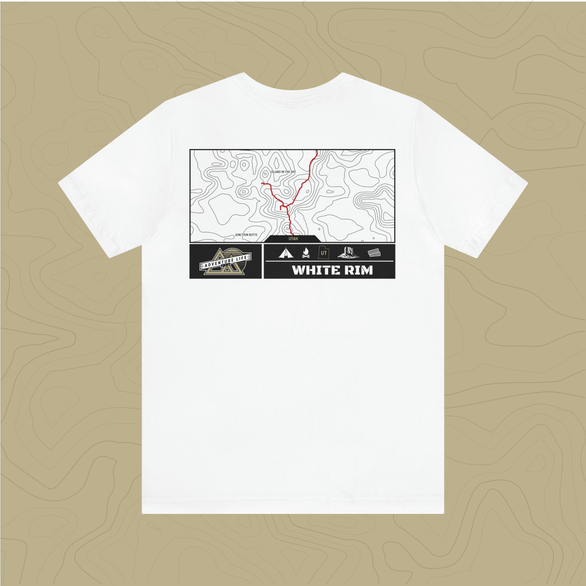 White Rim Trail - Adventure Life Trail Topographic Garment Dyed Tee