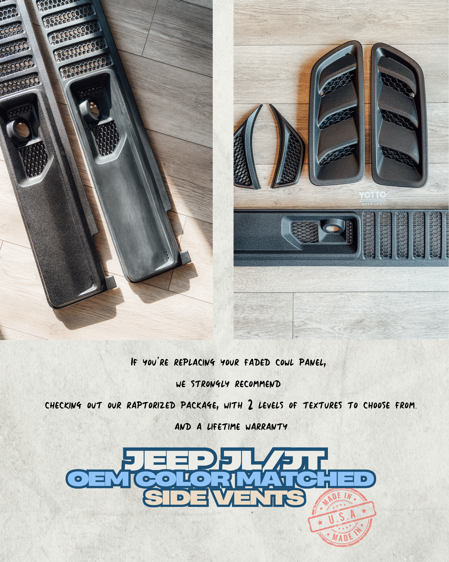 OEM Cowl Wiper Panel Color Matched  JL JT 2018+