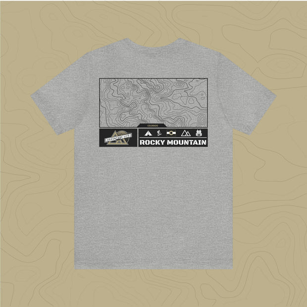 Rocky Mountain National Park - Adventure Life Trail Topographic Garment Dyed Tee