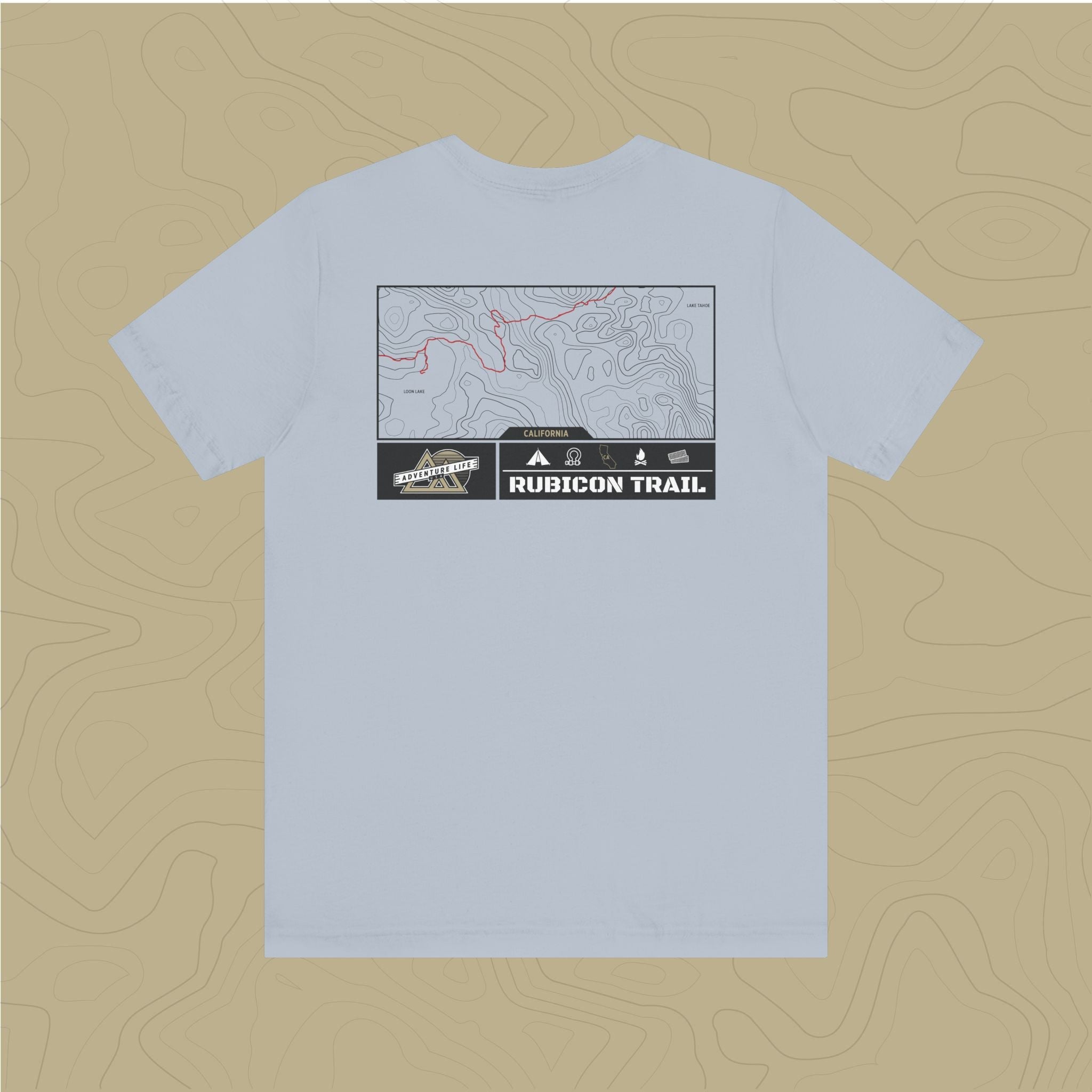 Rubicon Trail - Adventure Life Trail Topographic Garment Dyed Tee