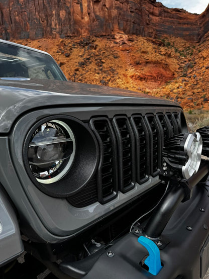 Raptorized/Satin Blackout Insert Covers for Jeep Wrangler JL & Gladiator JET 24 Grille * Silver Delete