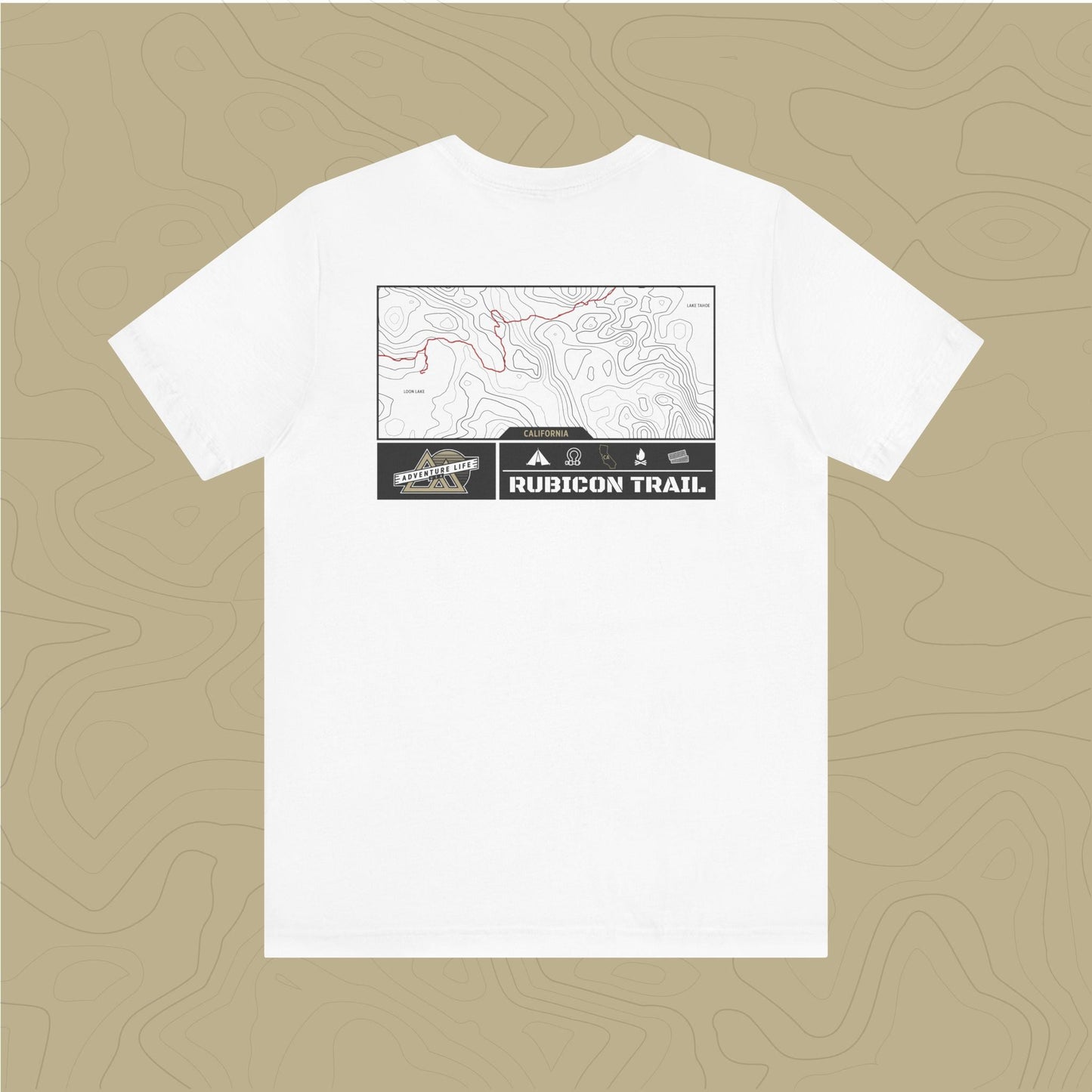 Rubicon Trail - Adventure Life Trail Topographic Garment Dyed Tee
