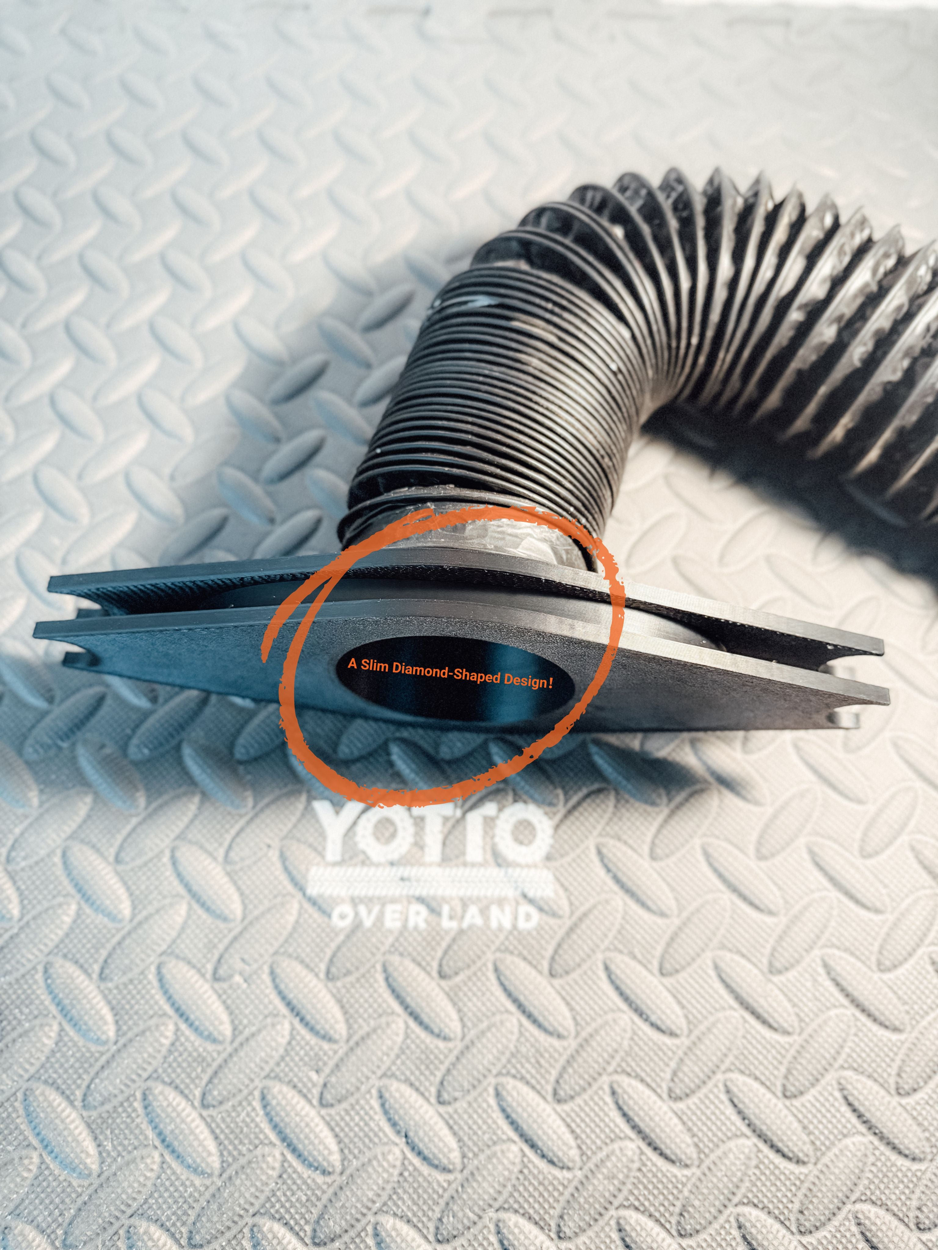 Tent Zipper Vent Adapter for Diesel Heater/AC (2” & 3”) – ABS Printed *Free Shipping