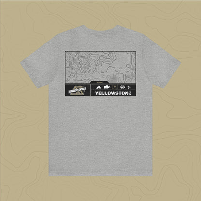Yellowstone National Park - Adventure Life Trail Topographic Garment Dyed Tee