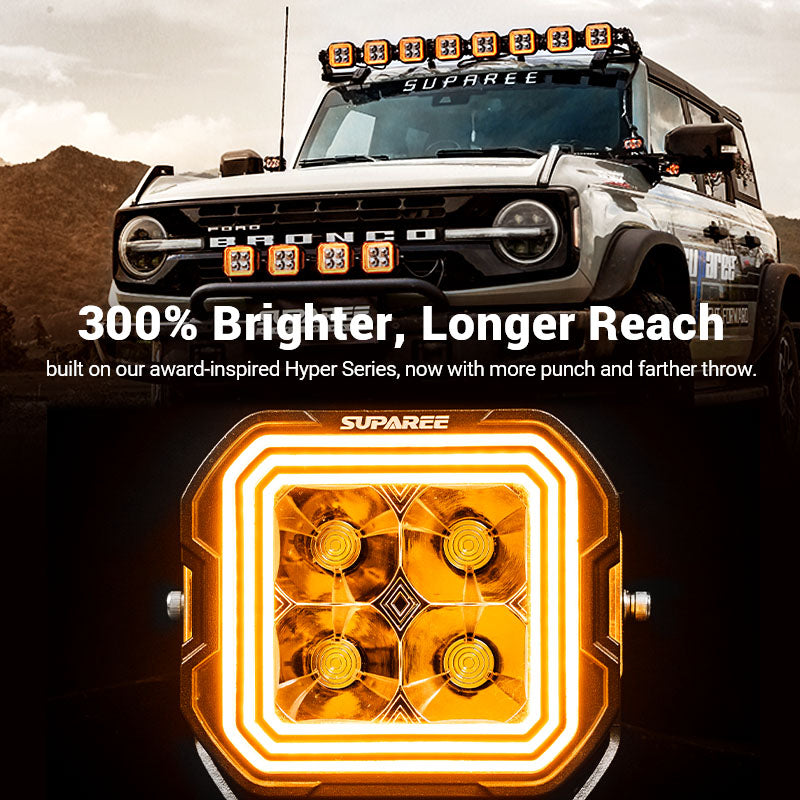 Suparee Hyper 5" LED Pod Lights w/ A-Pillar Brackets