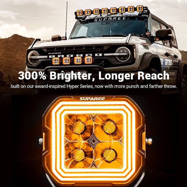 Suparee Hyper 5" LED Pod Lights w/ A-Pillar Brackets