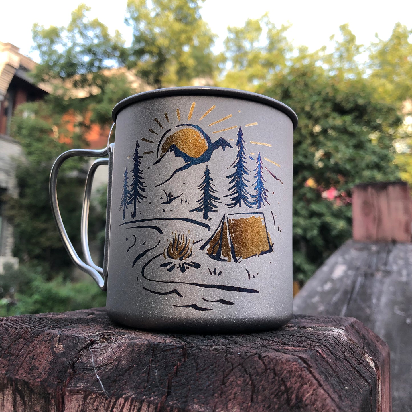 Snow Peak Ti Cup Engraved & Anodized Art Handcrafted