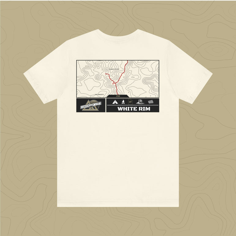 White Rim Trail - Adventure Life Trail Topographic Garment Dyed Tee