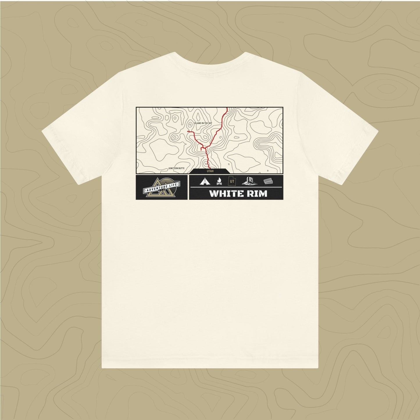 White Rim Trail - Adventure Life Trail Topographic Garment Dyed Tee
