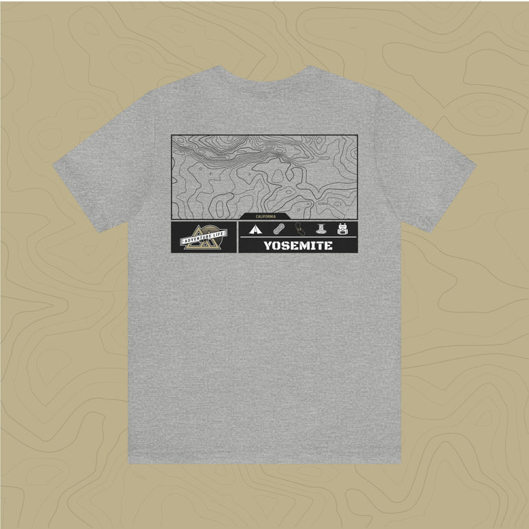 Yosemite National Park - Adventure Life Trail Topographic Garment Dyed Tee