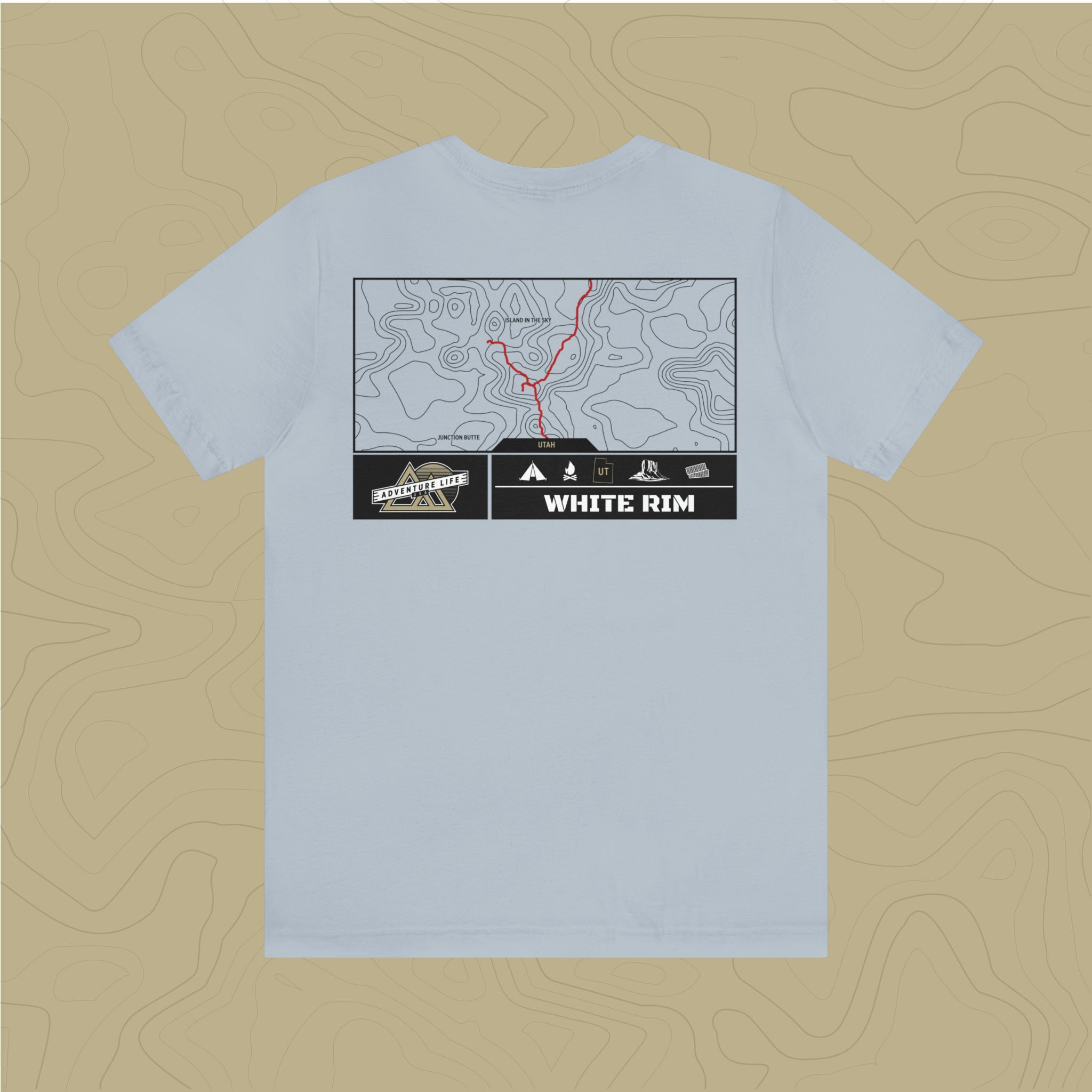 White Rim Trail - Adventure Life Trail Topographic Garment Dyed Tee
