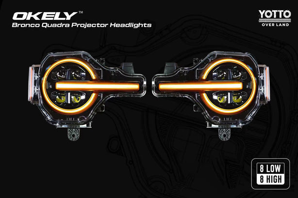 Okely - Bronco Quad Projector Dual Color Sequential Headlights