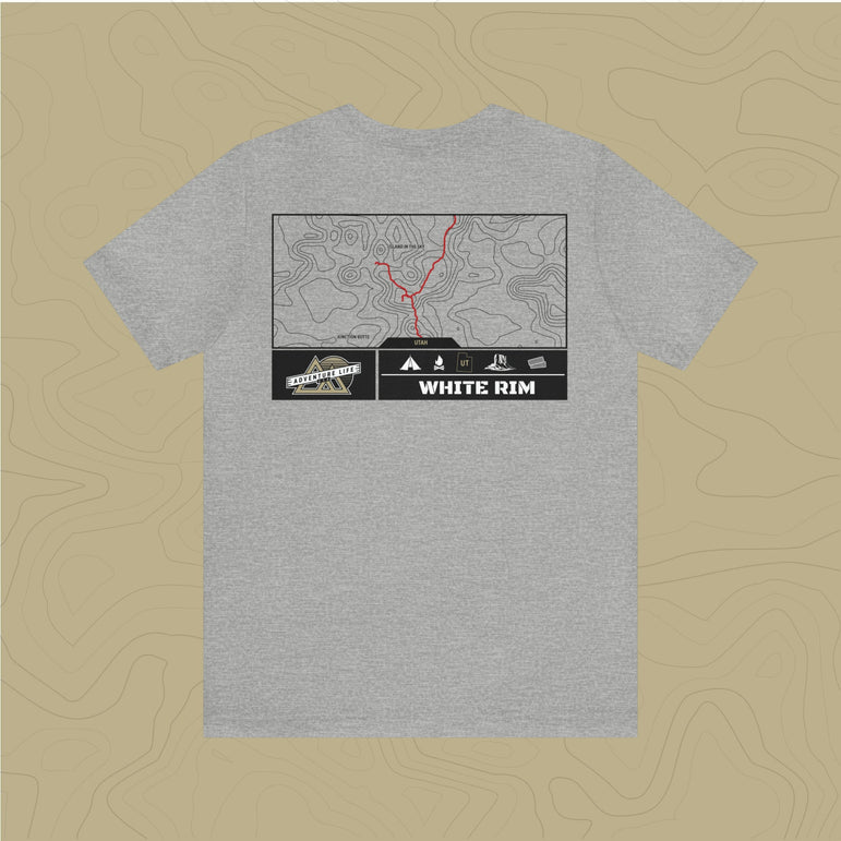White Rim Trail - Adventure Life Trail Topographic Garment Dyed Tee