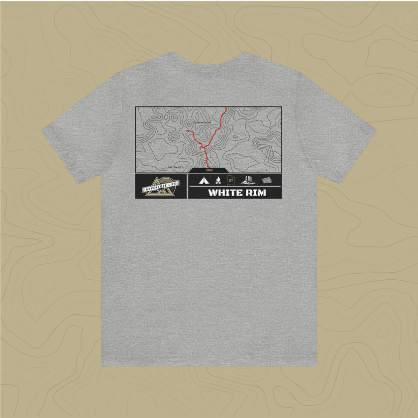 White Rim Trail - Adventure Life Trail Topographic Garment Dyed Tee