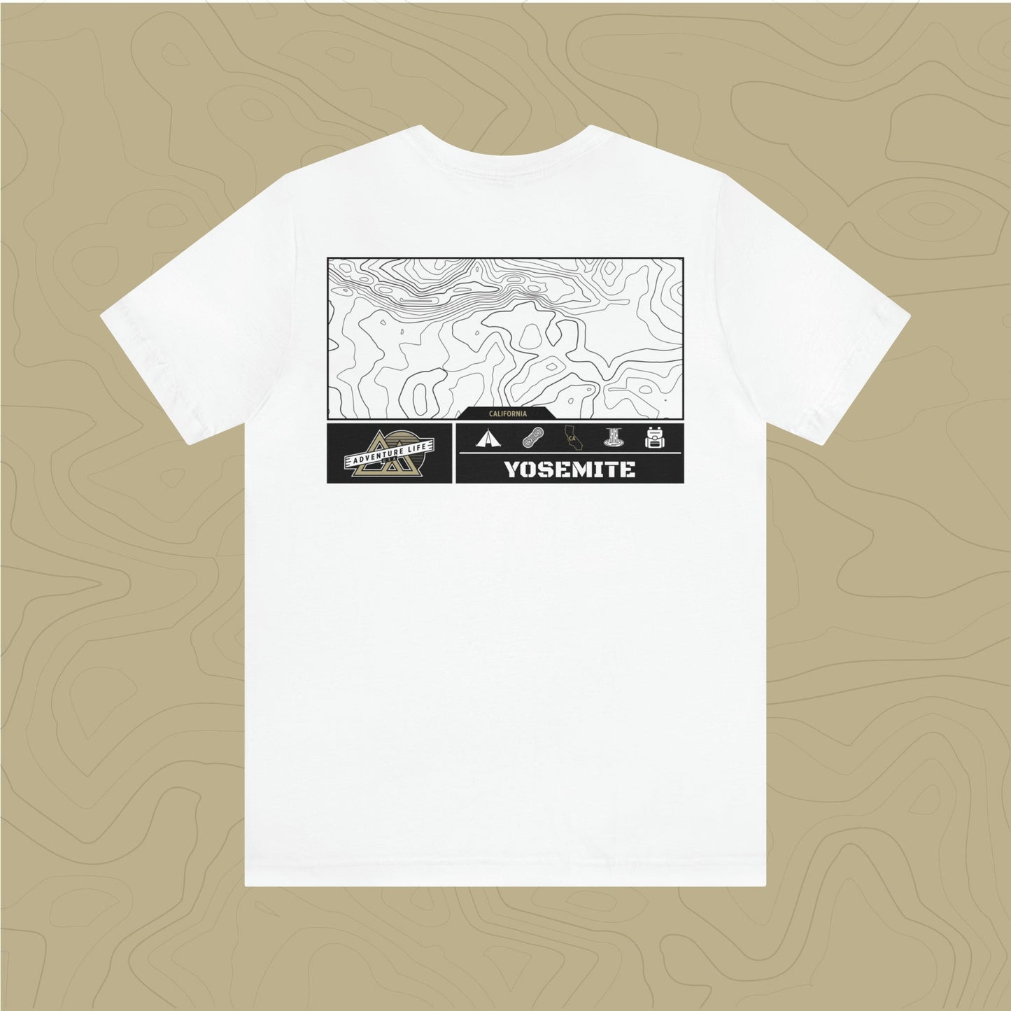 Yosemite National Park - Adventure Life Trail Topographic Garment Dyed Tee