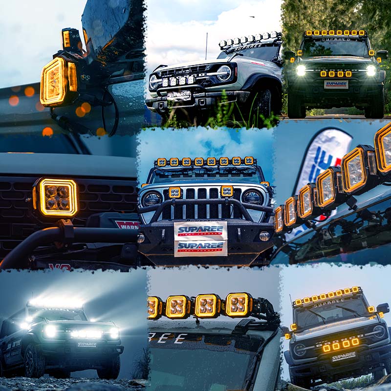 Suparee Hyper 5" LED Pod Lights w/ A-Pillar Brackets