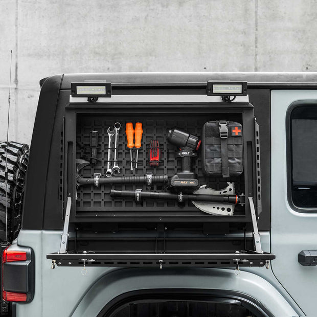 Rear Side Window Storage Box with Table for Jeep Wrangler JL
