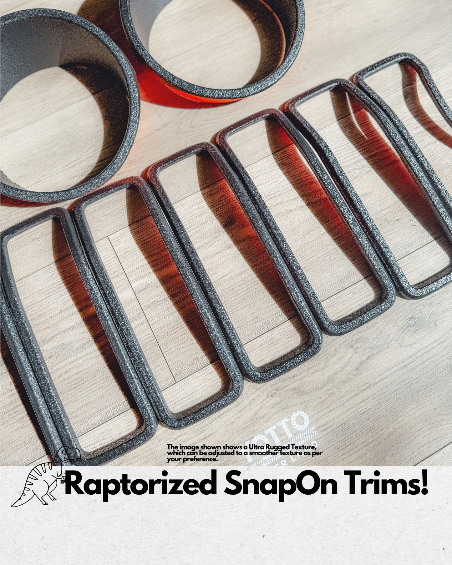 Raptorized/Satin Blackout Insert Covers for Jeep Wrangler JL & Gladiator JET 24 Grille * Silver Delete