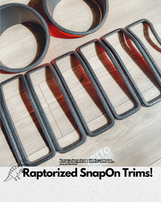 Raptorized/Satin Blackout Insert Covers for Jeep Wrangler JL & Gladiator JET 24 Grille * Silver Delete