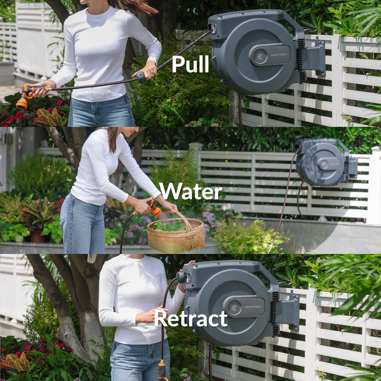 Retractable Garden Hose Reel-1/2in-155ft