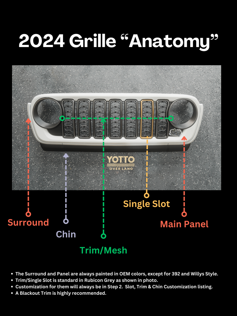 Willys-Style Two-Tone Raptorized/Satin Grille fits Wrangler JL/ GladiatorJT