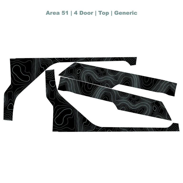 Topographic Upper Door Overlay Kit (Printed Series) - 2021+ Bronco 4 Door