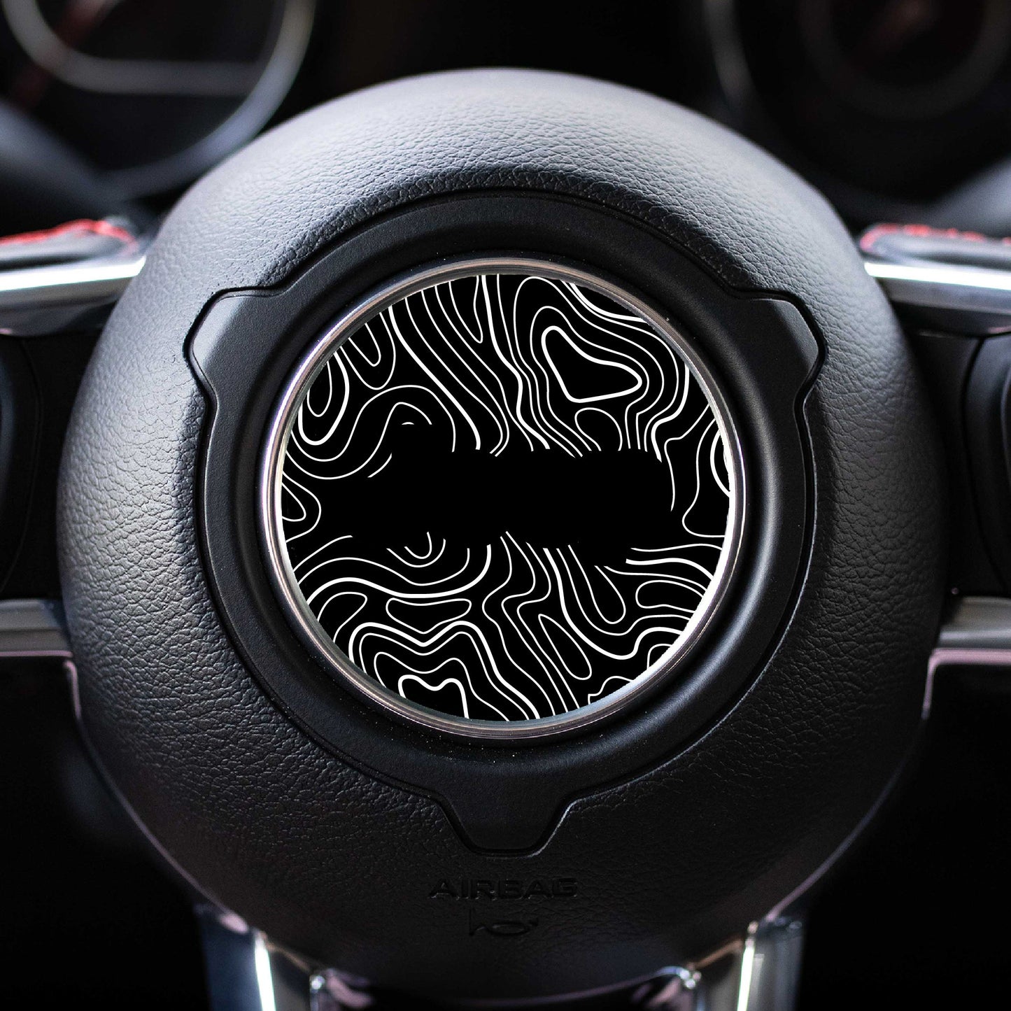 Topographical Map Print Steering Wheel Decal for Jeep