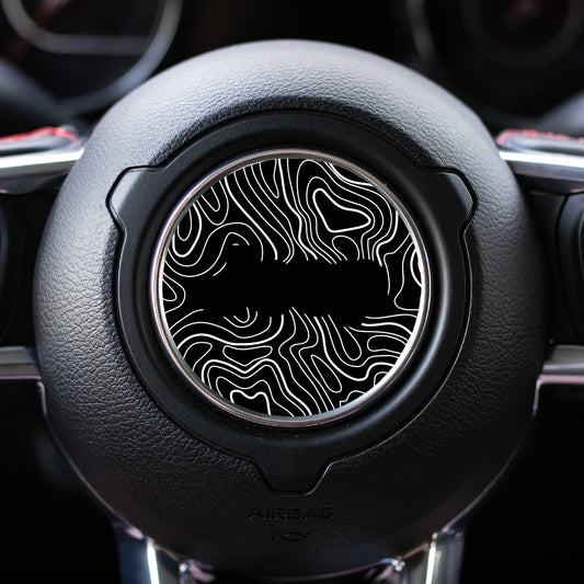 Topographical Map Print Steering Wheel Decal for Jeep